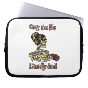 Lustigt Skeleton Drinking Jag är bokstavligt talat Laptop Fodral