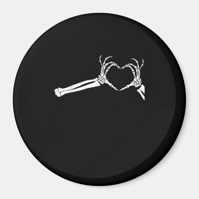 Lustigt Skeleton Heart Händer. Halloween Costume S Magnet (Framsidan)