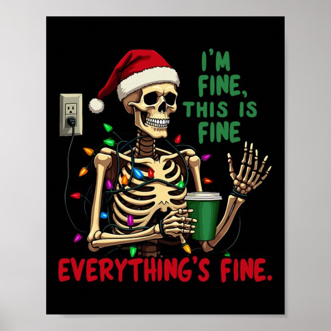 Lustigt Skeleton-Ljuset Jag är Bra överallt Poster (Framsidan)