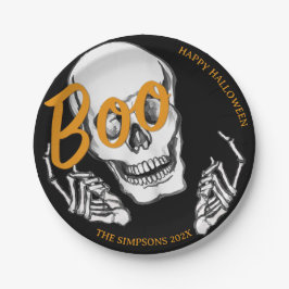Lustigt skelett Boo! Halloween hem party