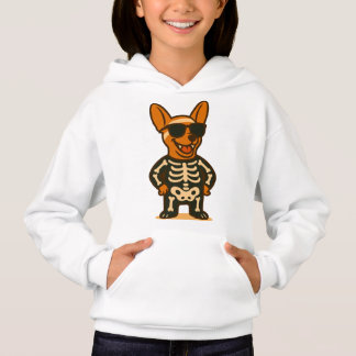 Lustigt skelett hund Halloween skriver ut för barn T Shirt