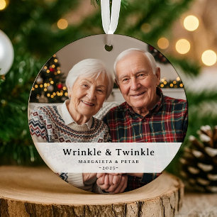 Lustigt skinkle & Twinkle Grandparent Photo Keepsa Julgransprydnad Keramik