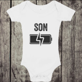 Lustigt skjortbatteri för Pappa Far Son-matchande T Shirt