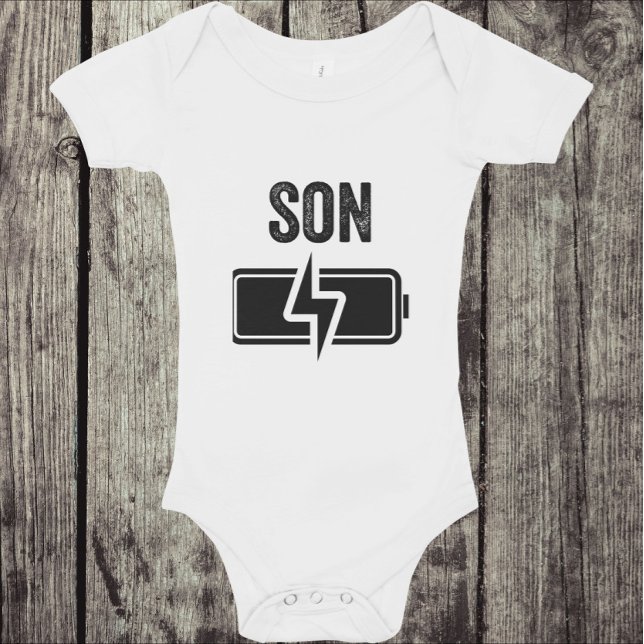 Lustigt skjortbatteri för Pappa Far Son-matchande  T Shirt (Skapare uppladdad)