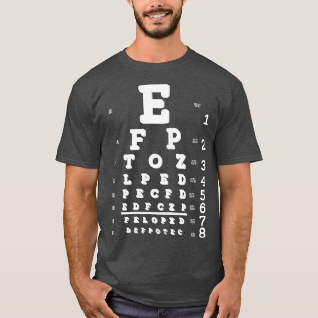 Lustigt Skojja Öga-diagramexamen i suddig form T Shirt (Framsida)