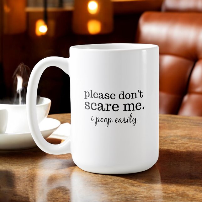 Lustigt Skräm mig inte enkel typografi Kaffemugg (Skapare uppladdad)