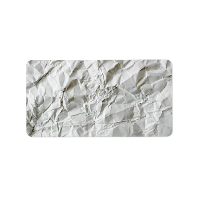 Lustigt skrynkligt pappert adressetikett (Framsidan)