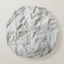 Lustigt skrynkligt pappert rund kudde