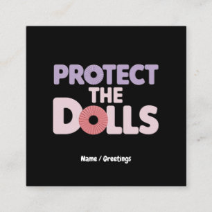 Lustigt skydd Dolls: Trans Women Solidarity Fyrkantigt Visitkort