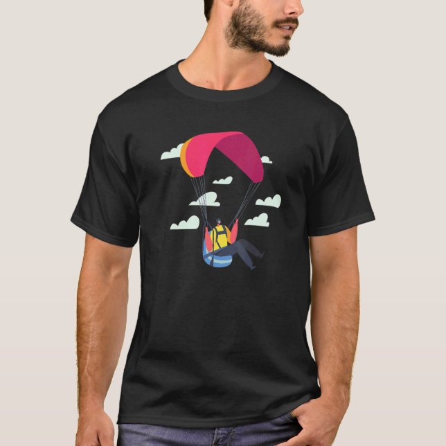 Lustigt Skydiving-Coolan Sports cut Off Clouds Pa T Shirt (Framsida)