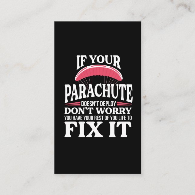 Lustigt Skydiving Gift Superskoj Skydiver Fallskär Visitkort (Framsida)