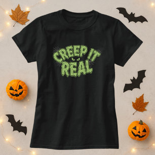 Lustigt slime Halloween-talokytext; kräma det rikt T Shirt