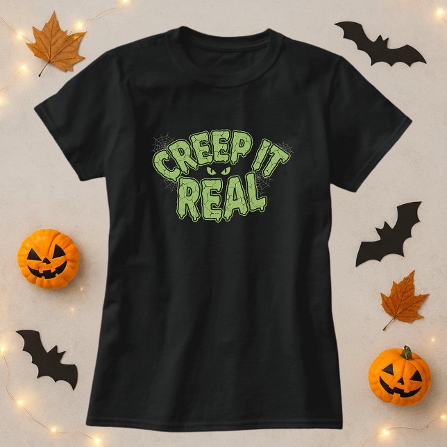 Lustigt slime Halloween-talokytext; kräma det rikt T Shirt (Skapare uppladdad)
