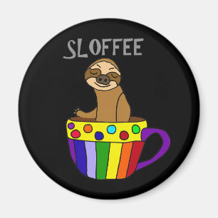 Lustigt SLOFFEE Sent Drinking Coffee Design Magnet