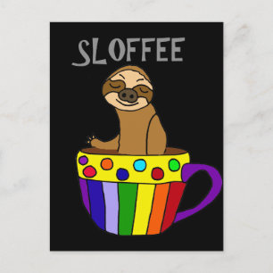 Lustigt SLOFFEE Sent Drinking Coffee Design Vykort