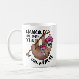 Lustigt Sloth Hanging Out with You Valentine's Day Kaffemugg