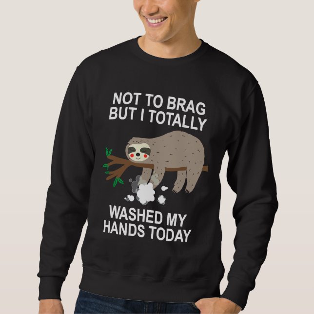 Lustigt Sloth, inte för att klämma in mig helt Lång Ärmad Tröja (Framsida)