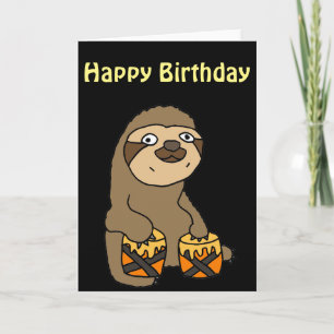 Lustigt Sloth som spelar Bongo Drums Kort