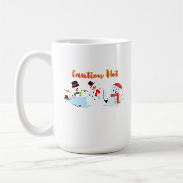 Lustigt Smälter Snögubbar Kaffemugg (Vänster)