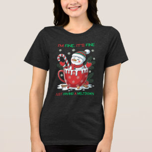 Lustigt Smälter Snögubbe jul T Shirt