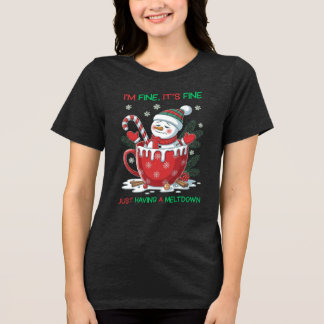 Lustigt Smälter Snögubbe jul T Shirt