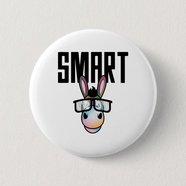 Lustigt Smart Donkey  Älskare Gift för Knapp (Framsida)