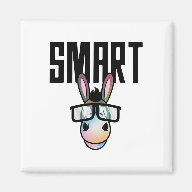 Lustigt Smart Donkey  Älskare Gift för Magnet (Framsidan)