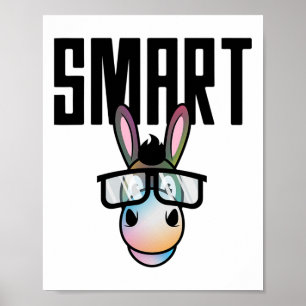 Lustigt Smart Donkey  Älskare Gift för Poster