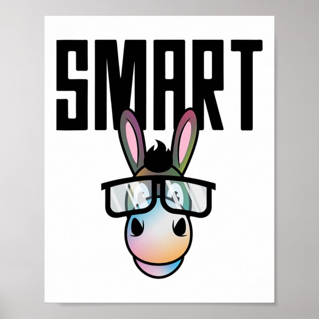 Lustigt Smart Donkey  Älskare Gift för Poster (Framsidan)
