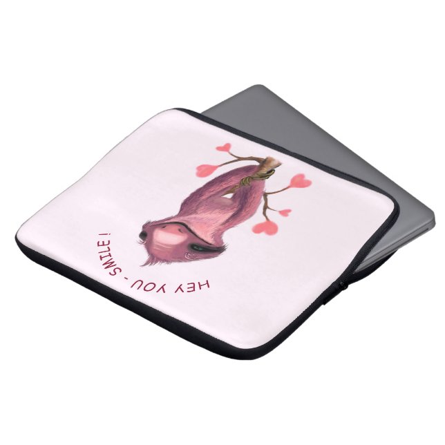 Lustigt Smile Laptop sleeve - Anpassningsbar Text (Framsida topp)