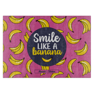 Lustigt Smile som en Banana Retro Fruit Mönster