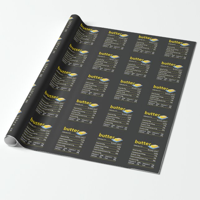 Lustigt smör Näringsmässiga fakta Livsmedel Tjock  Presentpapper (Utrullad)
