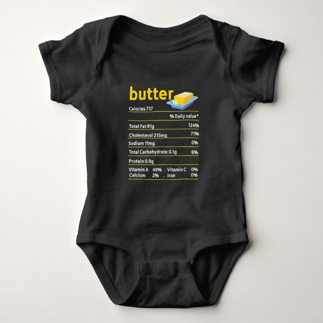 Lustigt smör Näringsmässiga fakta Livsmedel Tjock  T Shirt (Framsida)