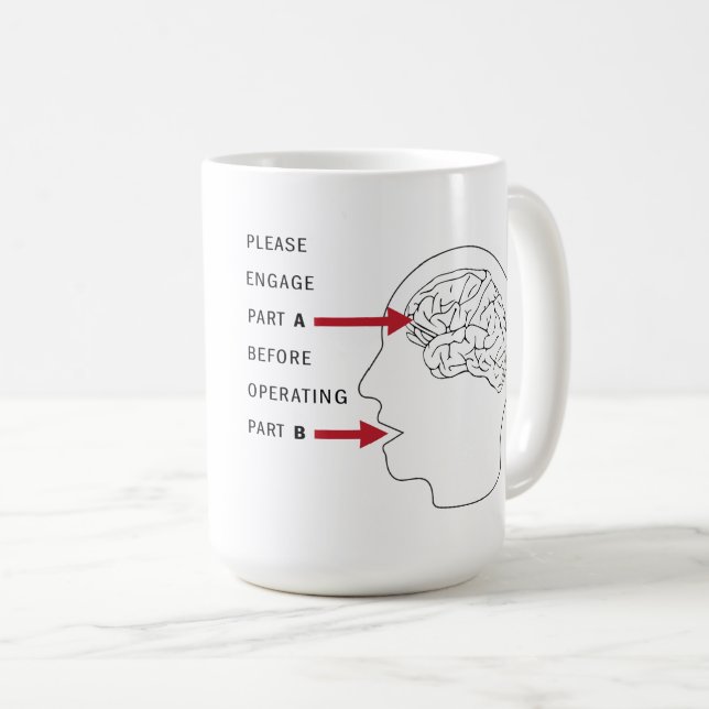 Lustigt Snarky-Använda din hjärna Kaffemugg (Framsida höger)
