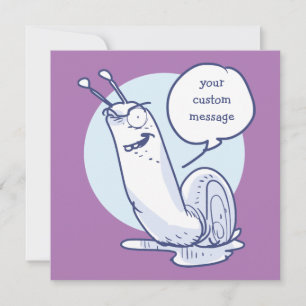 Lustigt snigel säger något, tecknad