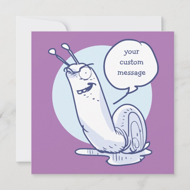 Lustigt snigel säger något, tecknad (Framsida)