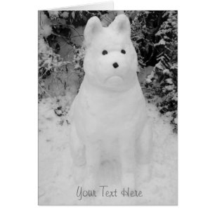 Lustigt snö hund snögubbe för julklappar OBS kort