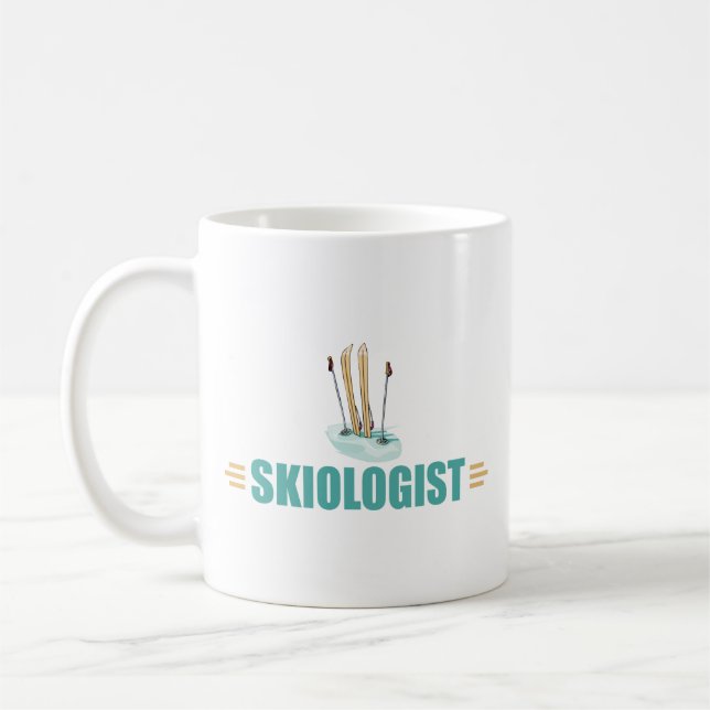 Lustigt Snö Skiing Kaffemugg (Vänster)