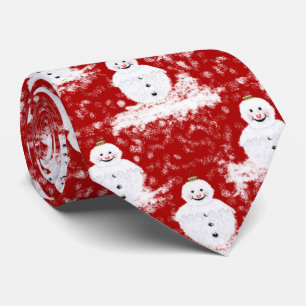 Lustigt, Snowmans White och Red färg Slips