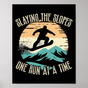 Lustigt snurrande kort som säger Slopes en Springa Poster