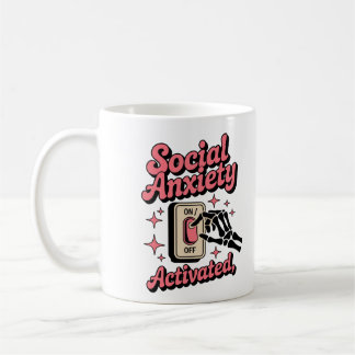 Lustigt Social Anxiety Skeleton for introduverts Kaffemugg