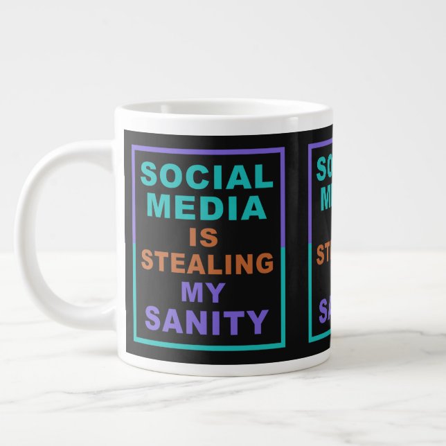 Lustigt "Social Media"-jumbo mugg Jumbo Mugg (Vänster)