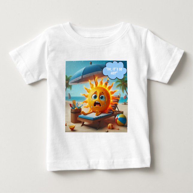 Lustigt Sol vid Beach Design T Shirt (Framsida)