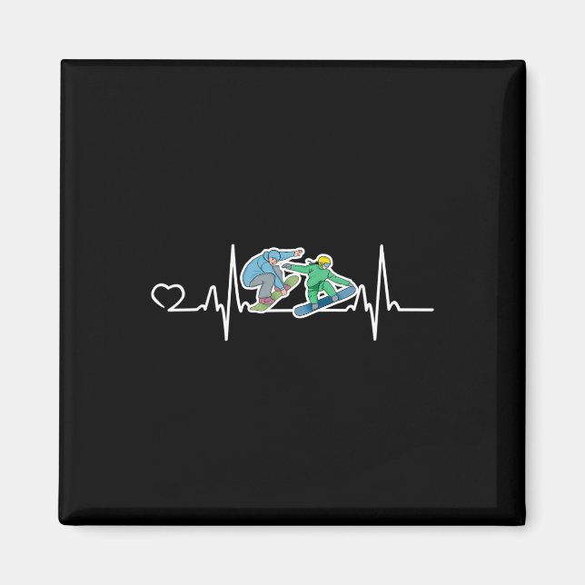Lustigt solljardationsgrafik Snowboarder-design Magnet (Framsidan)