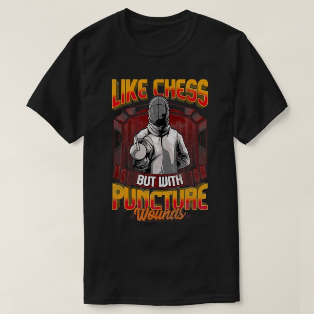 Lustigt som schack men med punkteringssår t shirt (Design framsida)