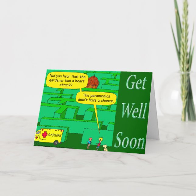 Lustigt som tecknad vid hjärtattack i maze kort (Framsida)
