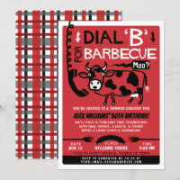 Lustigt sommarbarbecue Cookout| Retro 60s BBQ-kow