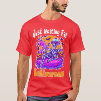 Lustigt sommarskeleton bara väntar på Halloween T Shirt