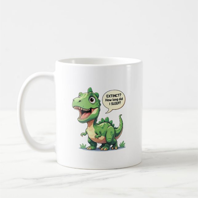 Lustigt Sömnig Dinosaur-Anpassningsbar Kaffemugg (Vänster)