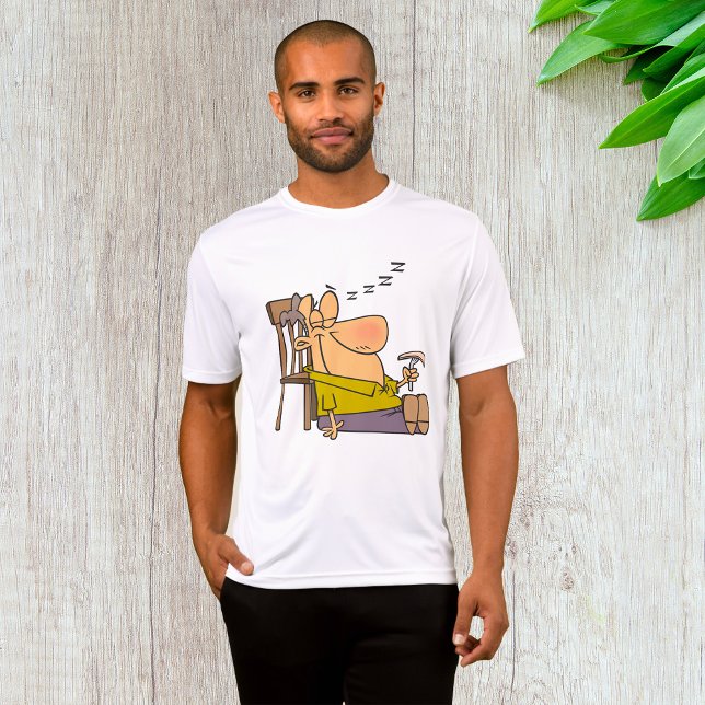 Lustigt Sömnig Man Napping med Sandwich T Shirt (Skapare uppladdad)